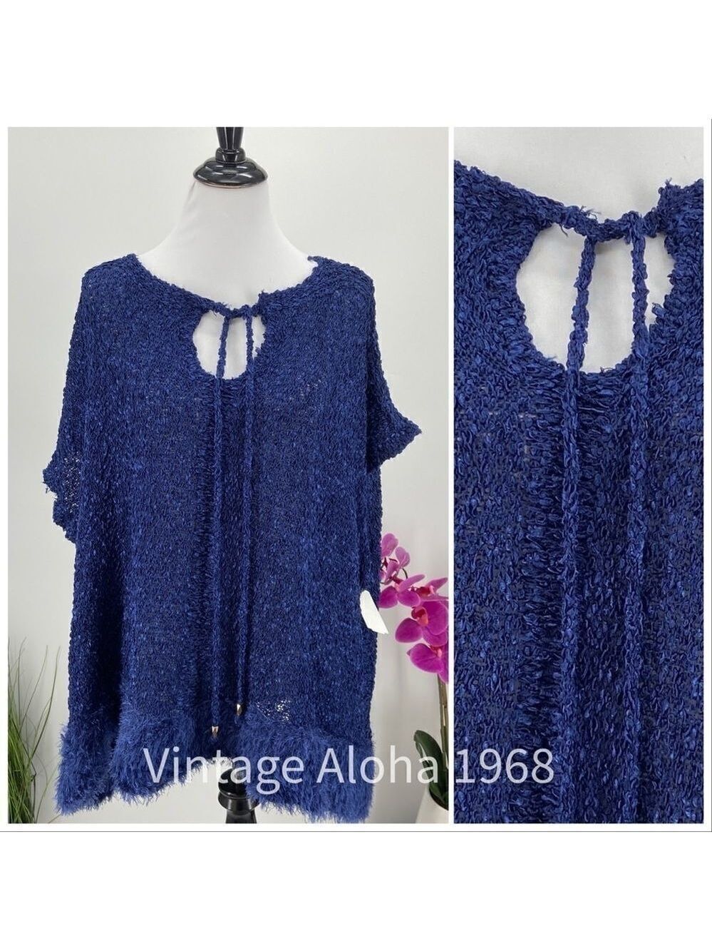 Vertigo S/M Beautiful Womens Poncho Blue